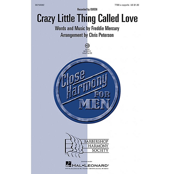 Barbershop Harmony Society Crazy Little Thing Called Love VoiceTrax CD by Queen Arranged by Chris Peterson