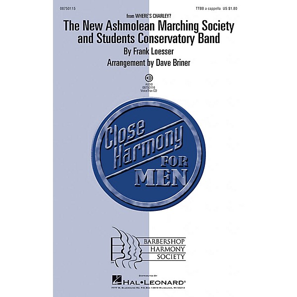 Barbershop Harmony Society The New Ashmolean Marching Society and Students Conservatory Band VoiceTrax CD Arranged by Val ...