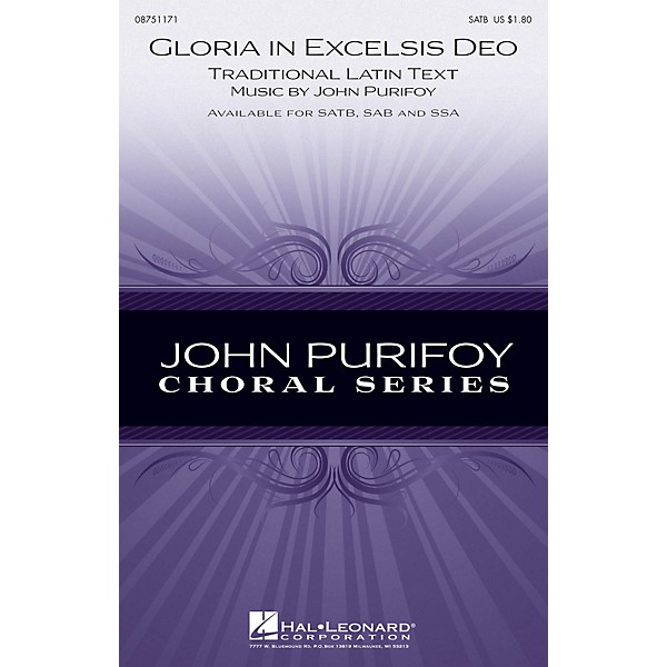 Hal Leonard Gloria in Excelsis Deo SAB Composed by John Purifoy