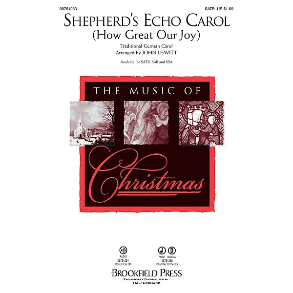 Brookfield Shepherd's Echo Carol (How Great Our Joy) SAB Arranged by John Leavitt