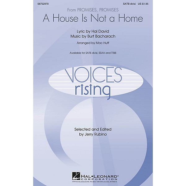 Hal Leonard A House Is Not a Home TTBB Arranged by Mac Huff