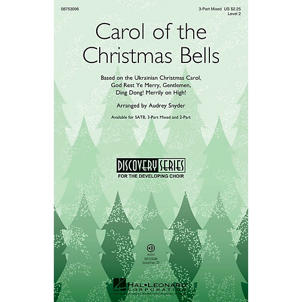 Hal Leonard Carol of the Christmas Bells (Discovery Level 2) 2-Part Arranged by Audrey Snyder