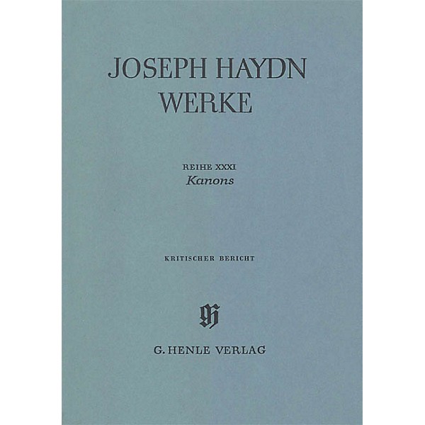 G. Henle Verlag Canons (Haydn Edition, Series XXXI Paperbound) Henle Edition Series Hardcover