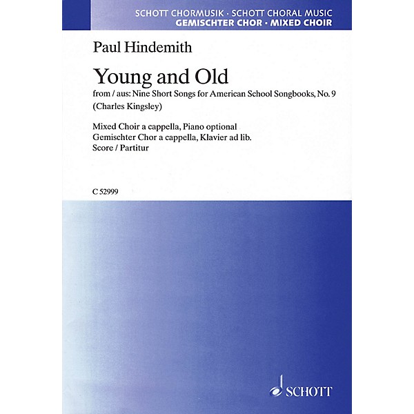 Schott Young and Old SATB a cappella Composed by Paul Hindemith