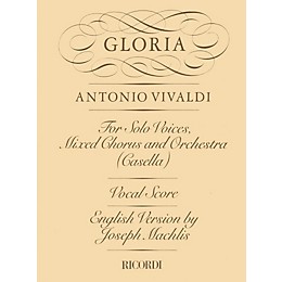 Ricordi Gloria RV589 (Vocal Score) SATB Composed by Antonio Vivaldi Edited by Maffeo Zanon