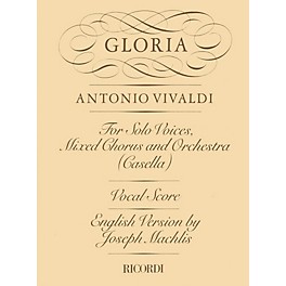 Ricordi Gloria RV589 (Vocal Score) SATB Composed by Antonio Vivaldi Edited by Maffeo Zanon