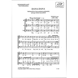 Editio Musica Budapest Dana-Dana Composed by Lajos Bárdos
