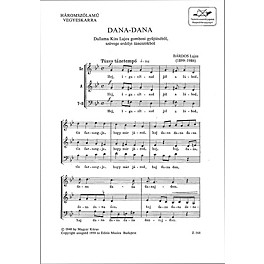 Editio Musica Budapest Dana-Dana Composed by Lajos Bárdos