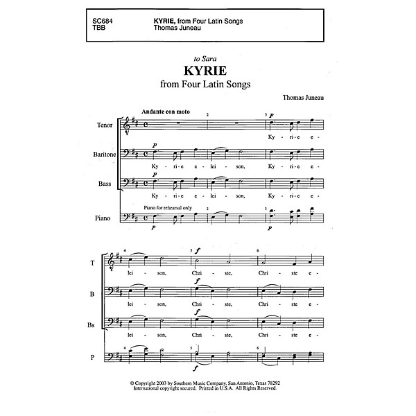 Southern Kyrie TBB Composed by Thomas Juneau