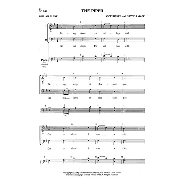 Southern The Piper TB Composed by Vicki Baker