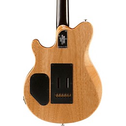 Ernie Ball Music Man BFR Axis Super Sport Electric Guitar with Quilt Top and Mahogany Back Transparent Black