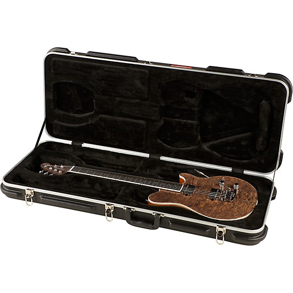 Ernie Ball Music Man BFR Axis Super Sport Electric Guitar with Quilt Top and Mahogany Back Transparent Black