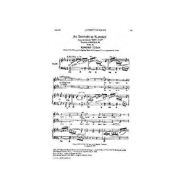 Novello As Torrents in Summer SA Composed by Edward Elgar