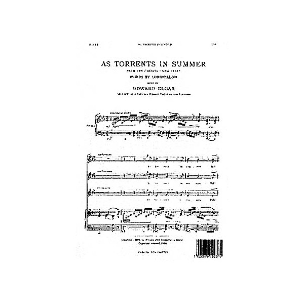 Novello As Torrents in Summer SSA Composed by Edward Elgar