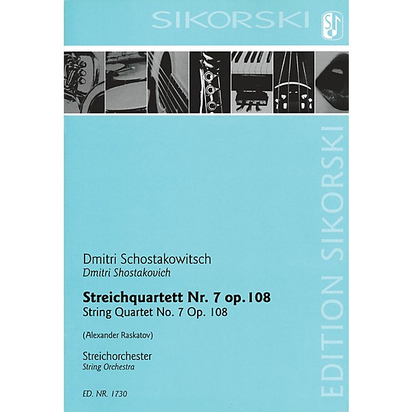 Sikorski String Quartet No. 7, Op. 108 (for String Orchestra Study Score) Study Score Series by Alexander Raskatov