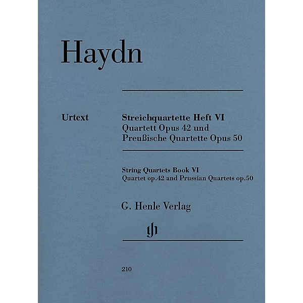 G. Henle Verlag String Quartets, Vol. VI, Op.42 and Op.50 (Prussian Quartets) Henle Music Folios by Joseph Haydn