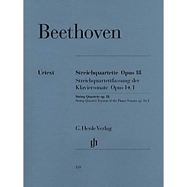 G. Henle Verlag String Quartets Op. 18 and String Quartet Version of the Piano Sonata Op. 14 Henle Music by Beethoven