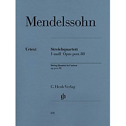 G. Henle Verlag String Quartet F Minor Op. Posth. 80 Henle Music Folios Series Softcover Composed by Felix Mendelssohn