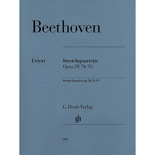 G. Henle Verlag String Quartets Op. 59, 74, 95 Henle Music Folios Series Softcover Composed by Ludwig van Beethoven