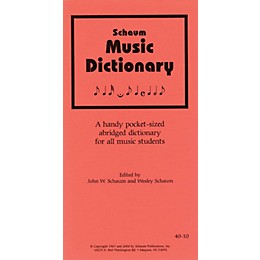 SCHAUM Music Dictionary Educational Piano Series Softcover