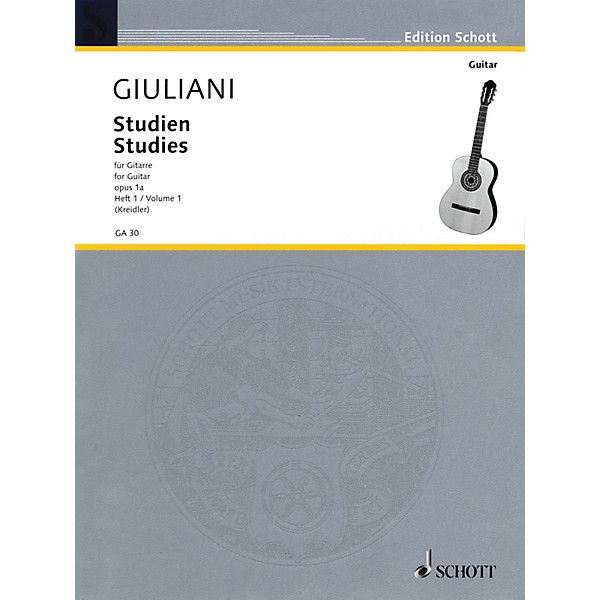 Schott Studies for Guitar, Op. 1a - Volume 1 Schott Series Softcover