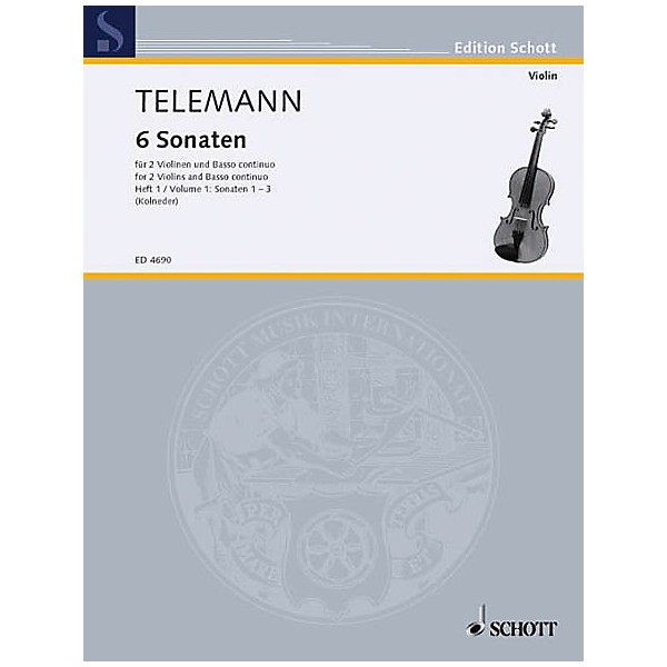 Schott 6 Sonatas - Vol. 1:1-3 Schott Series Composed by Georg Philipp Telemann