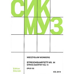 Sikorski Mieczslaw Weinberg - String Quartet No. 14, Op. 122 String Series Softcover by Mieczyslaw Weinberg
