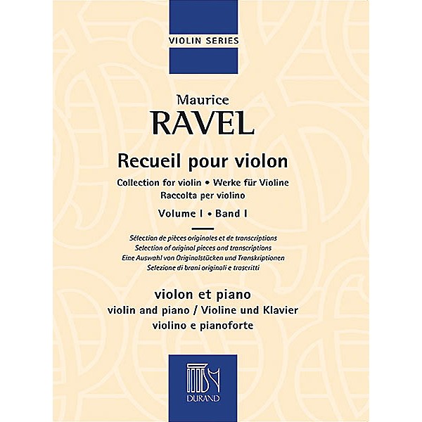 Editions Durand Collection for Violin and Piano, Vol. 1 Editions Durand Series Softcover Composed by Maurice Ravel