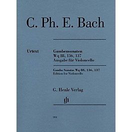 G. Henle Verlag Gamba Sonatas Wq 88, 136, 137 Henle Music Folios Composed by C.P.E. Bach Edited by Wolfram Enßlin