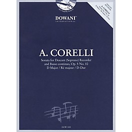 Dowani Editions Corelli: Sonata for Descant (Soprano) Recorder & Basso Continuo Op. 5, No. 10 D Major Dowani Book/CD