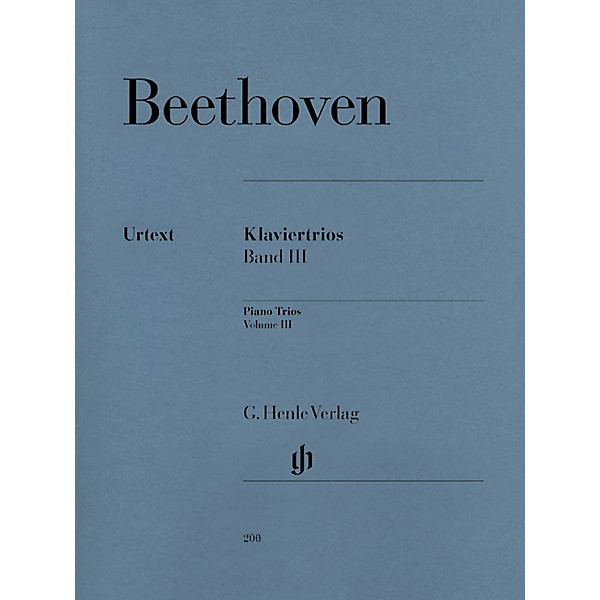 G. Henle Verlag Piano Trios - Volume III Henle Music Folios Series Softcover Composed by Ludwig van Beethoven