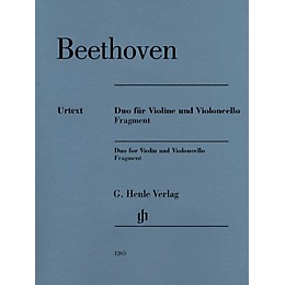 G. Henle Verlag Duo for Violin and Violoncello, Fragment Henle Music Folios Series Softcover by Ludwig van Beethoven