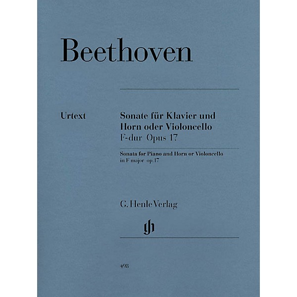 G. Henle Verlag Sonata in F Major for Piano and Horn (or Violoncello) Op. 17 Henle Music Folios Series Softcover