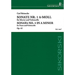 Sikorski Sonata No. 1 in A minor, Op. 42 (Piano and Violoncello) String Series Softcover Composed by Carl Reinecke