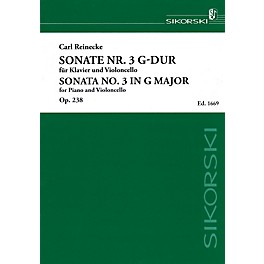 Sikorski Sonata No. 3 in G Major, Op. 238 (Piano and Violoncello) String Series Softcover by Carl Reinecke