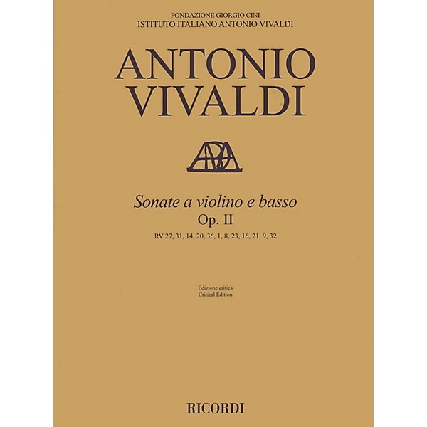 Ricordi Sonata for Violin and Basso Continuo, Op. 2 String Series Softcover Composed by Antonio Vivaldi