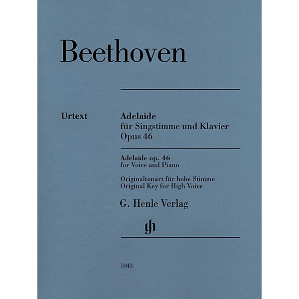 G. Henle Verlag Adelaide, Op. 46 Henle Music Folios Softcover  by Ludwig van Beethoven Edited by Helga Luhning