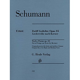 G. Henle Verlag 12 Poems Op. 35, Set of Songs on Texts by Kerner Henle Music Softcover by Schumann Edited by Kazuko Ozawa