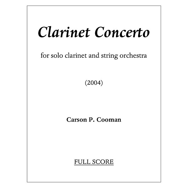 Lauren Keiser Music Publishing Clarinet Concerto (Solo Part) LKM Music Series Composed by Carson Cooman