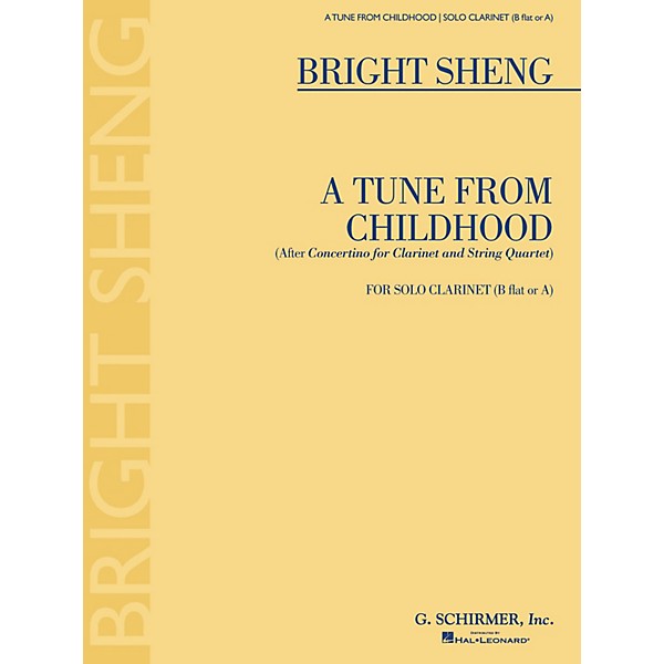 G. Schirmer A Tune from Childhood (After Concertino for Clarinet and String Quartet) Woodwind Solo Series Softcover