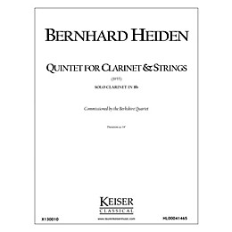 Lauren Keiser Music Publishing Clarinet Quintet (Solo Part) LKM Music Series Composed by Bernhard Heiden