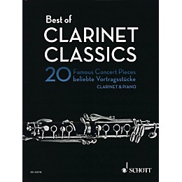 Schott Best of Clarinet Classics (20 Famous Concert Pieces for Clarinet and Piano) Woodwind Series Softcover