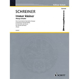 Schott Immer kleiner (Always smaller) (A humorous clarinet-fantasy Clarinet and Piano) Woodwind Series Softcover