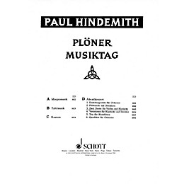 Schott Plöner Musiktag - The Evening Concert (Performance Score) Schott Series Composed by Paul Hindemith