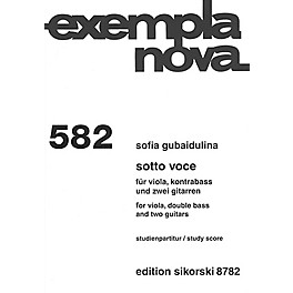 Sikorski Sotto Voce (Viola, Double Bass and Two Guitars) Score Series Softcover Composed by Sofia Gubaidulina