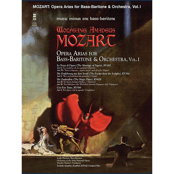 Nektar Mozart Opera Arias for Bass Baritone and Orchestra - Vol. I Music Minus One Softcover with CD by Mozart