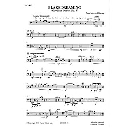 Chester Music Blake Dreaming 'Goodison Quartet No. 5' Music Sales America Series  by Peter Maxwell Davies