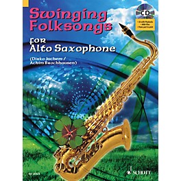 Hal Leonard Swinging Folksongs Play-along For Alto Saxophone Bk/CD With Piano Parts To Print Woodwind Solo Series