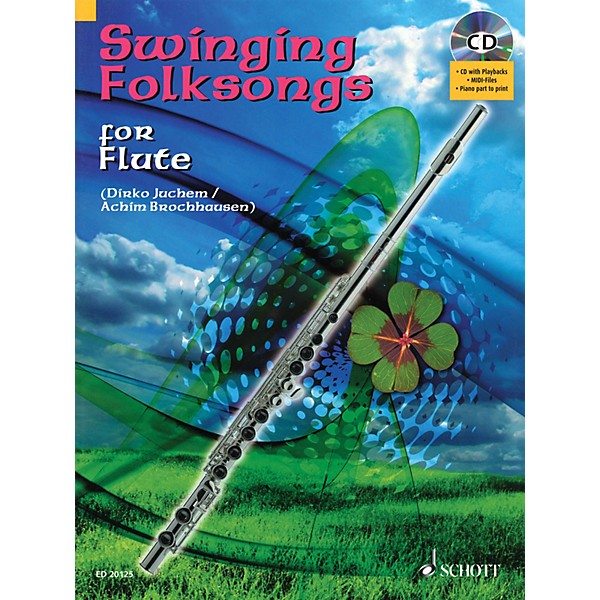 Hal Leonard Swinging Folksongs Play-along For Flute Bk/CD With Piano Parts To Print Woodwind Solo Series