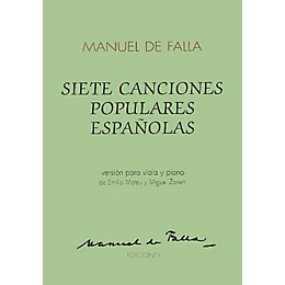 Union Musicale 7 Canciones Populares Espanolas (for Viola and Piano) Music Sales America Series